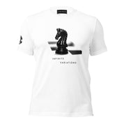 The Black Knight on White II - Logo Right Sleeve - Unisex t-shirt