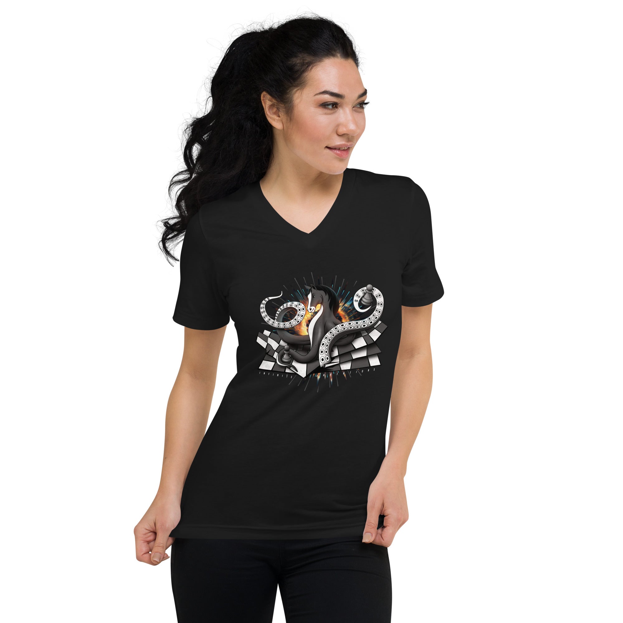 Octopus Knight - Unisex Short Sleeve V-Neck T-Shirt