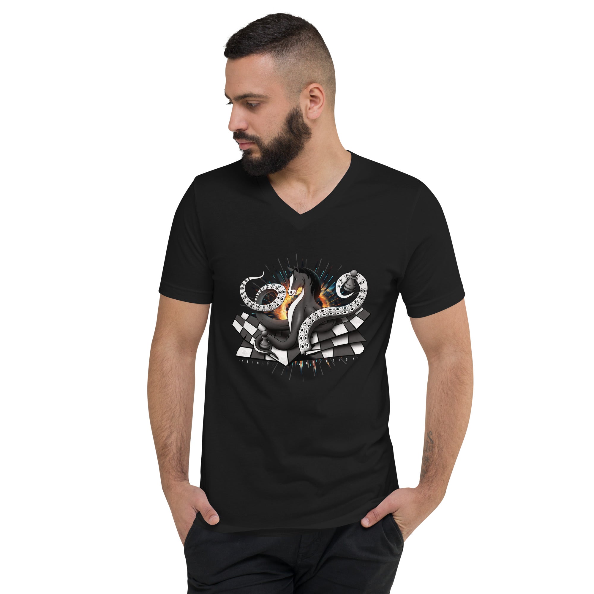 Octopus Knight - Unisex Short Sleeve V-Neck T-Shirt