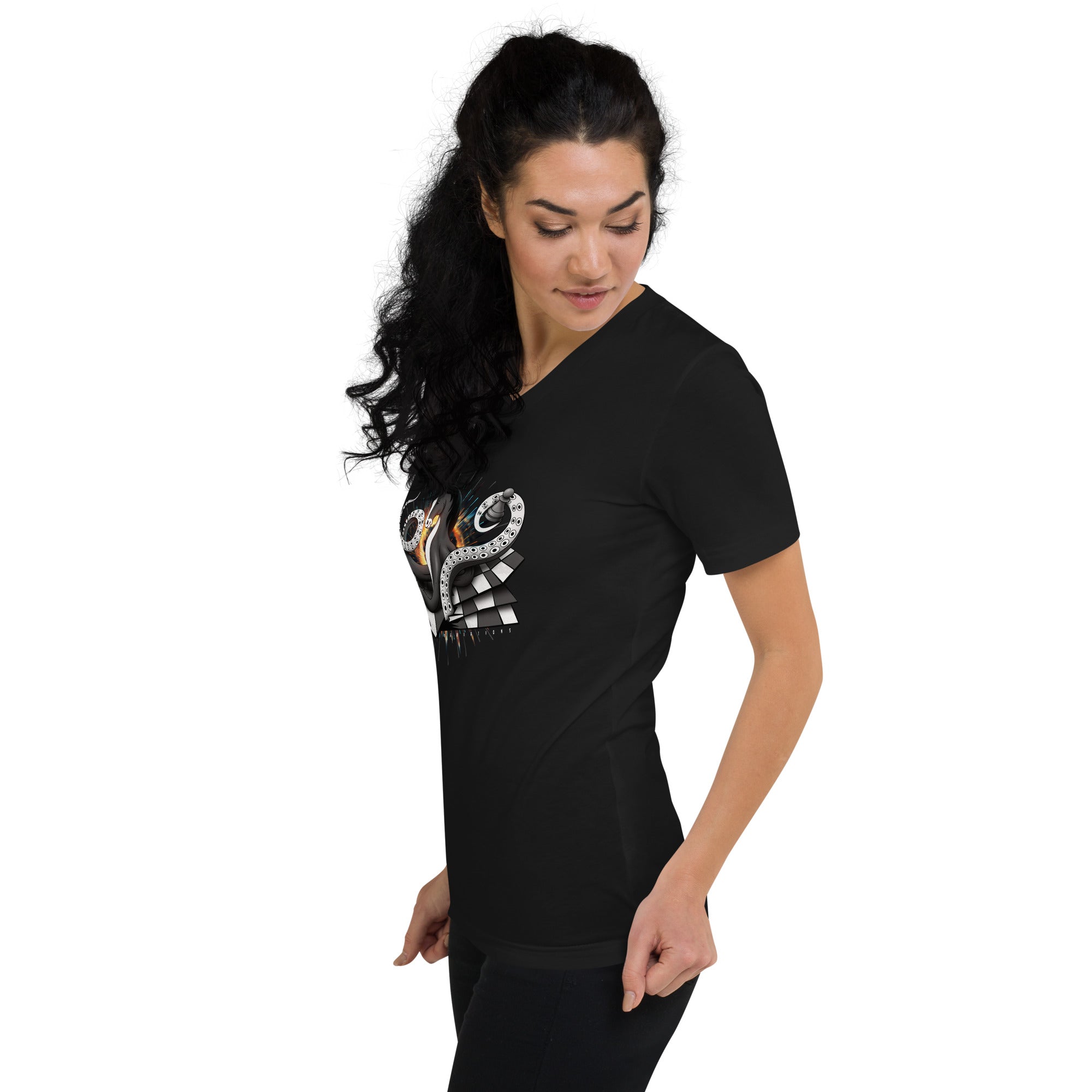 Octopus Knight - Unisex Short Sleeve V-Neck T-Shirt