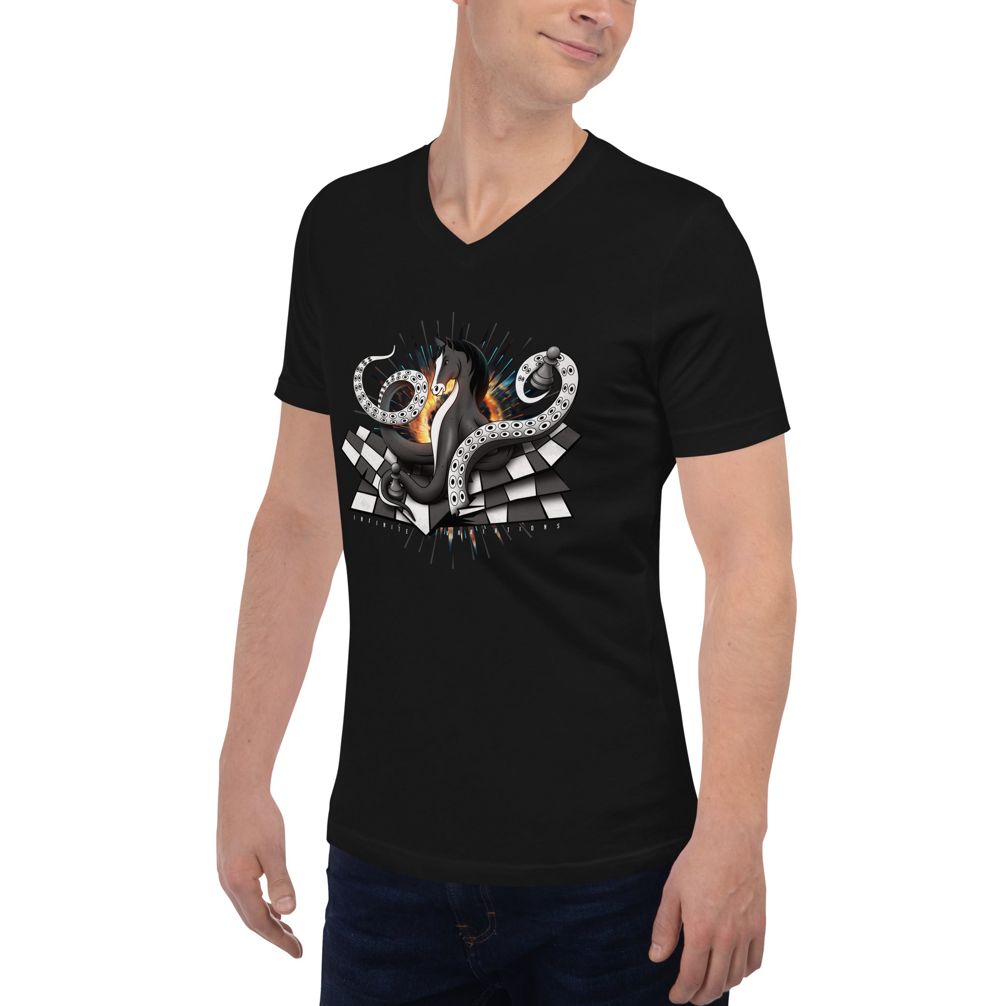 Octopus Knight - Unisex Short Sleeve V-Neck T-Shirt
