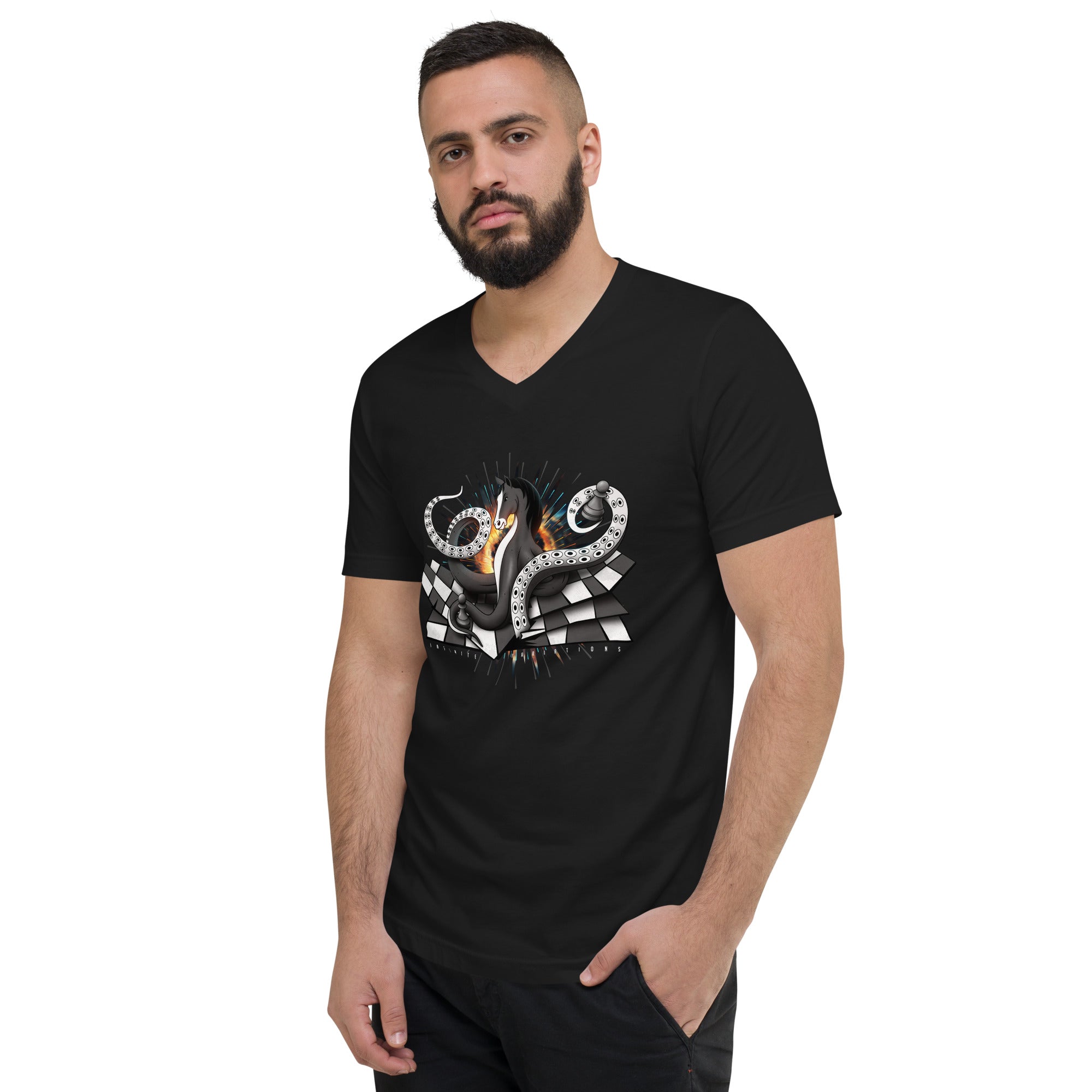 Octopus Knight - Unisex Short Sleeve V-Neck T-Shirt