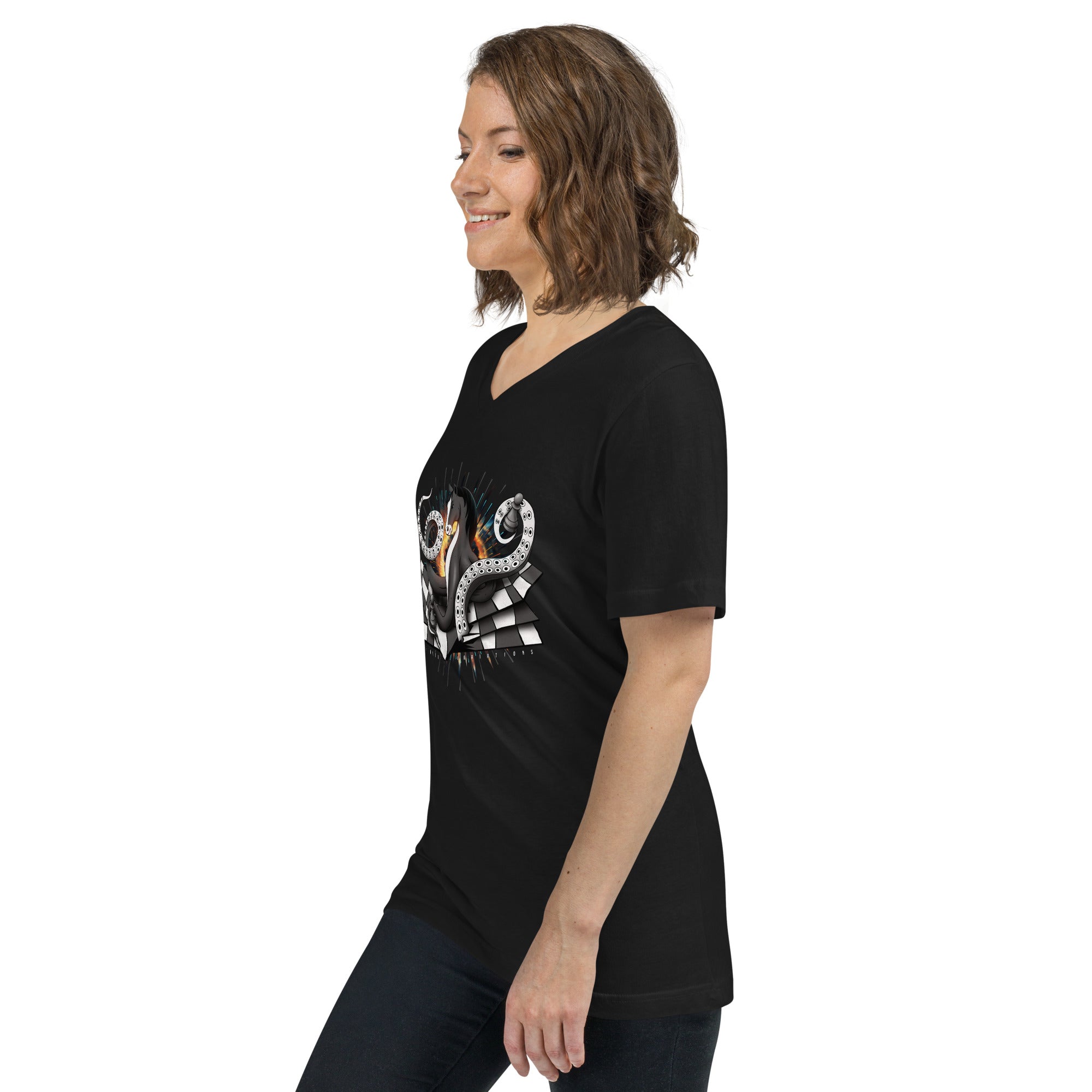 Octopus Knight - Unisex Short Sleeve V-Neck T-Shirt