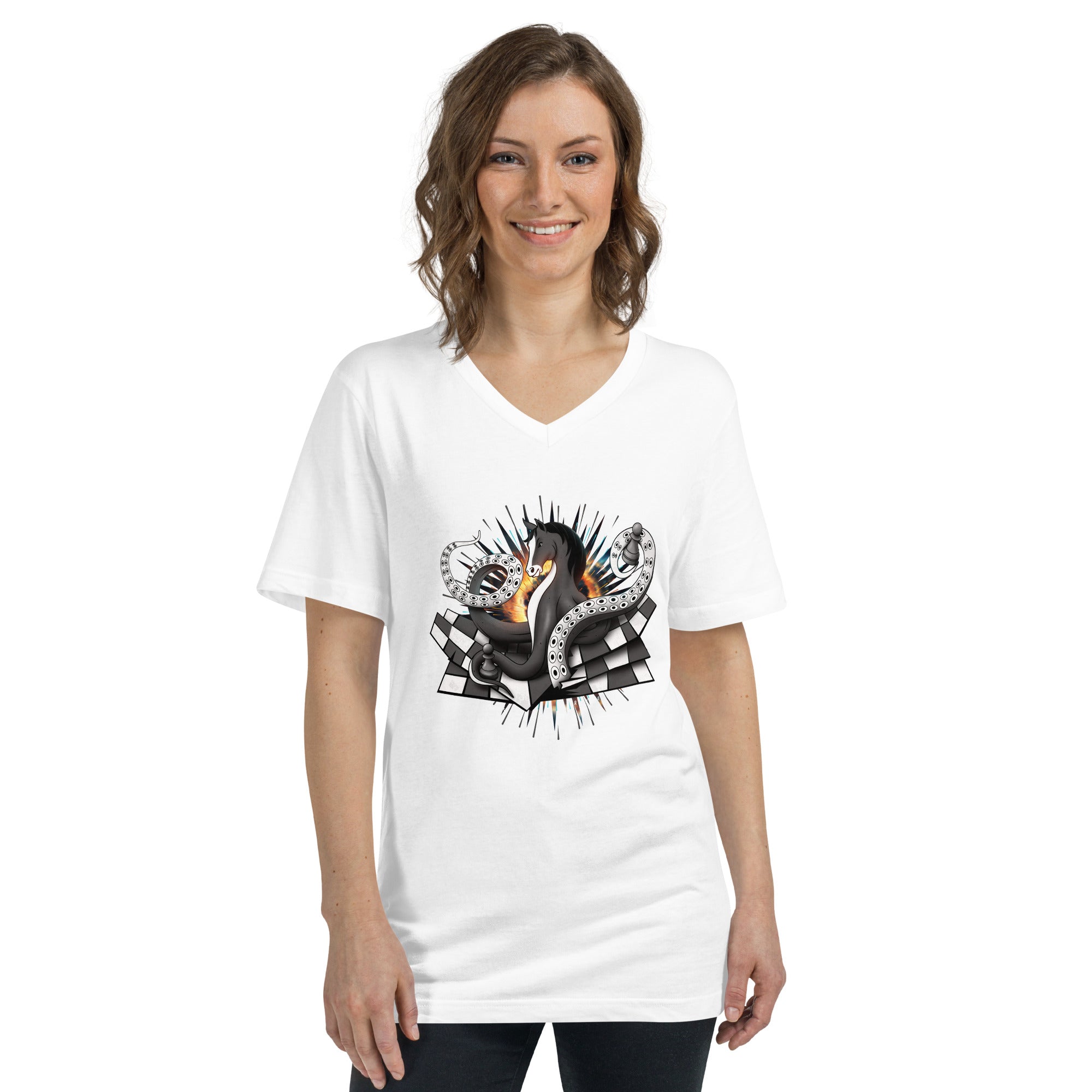Octopus Knight - Unisex Short Sleeve V-Neck T-Shirt