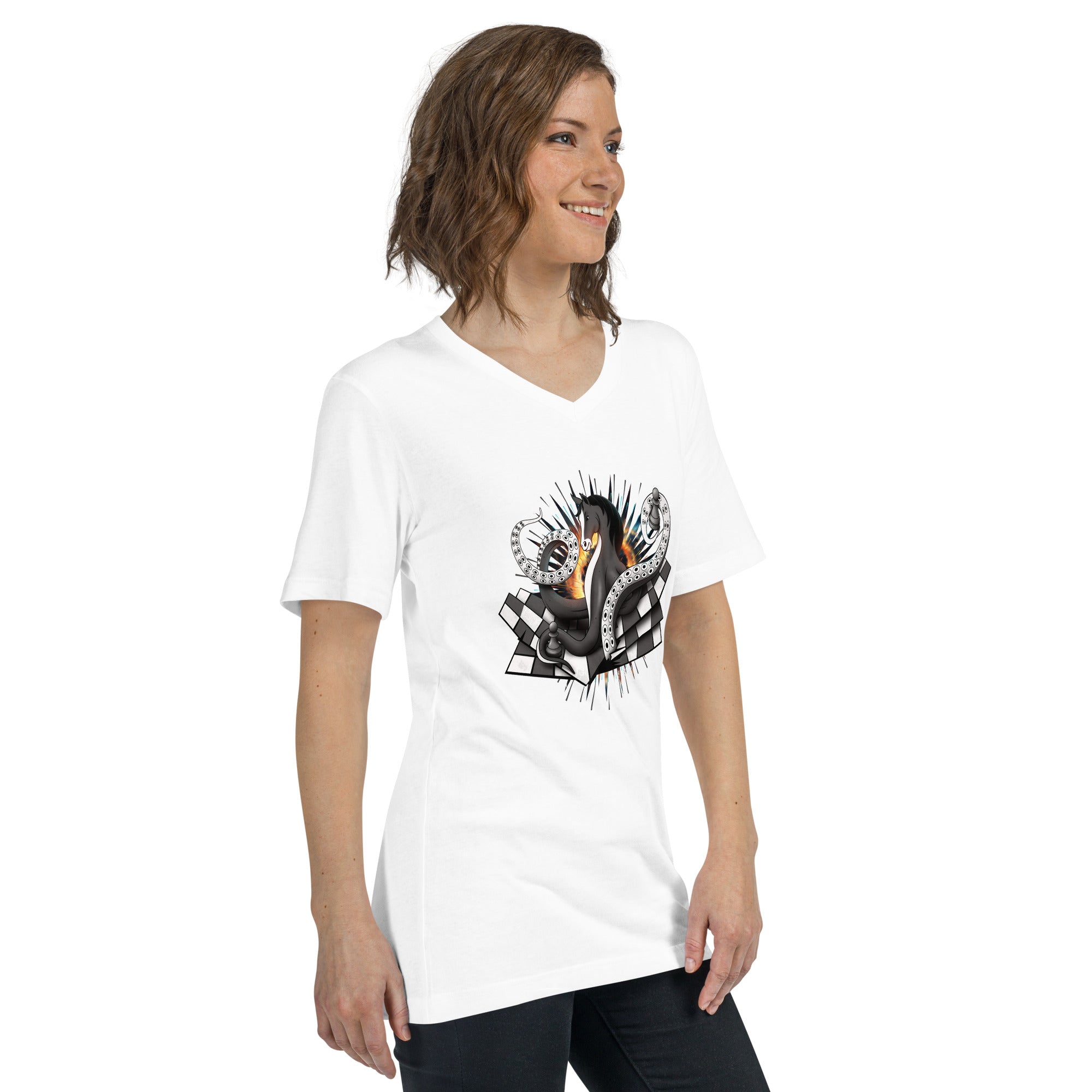 Octopus Knight - Unisex Short Sleeve V-Neck T-Shirt