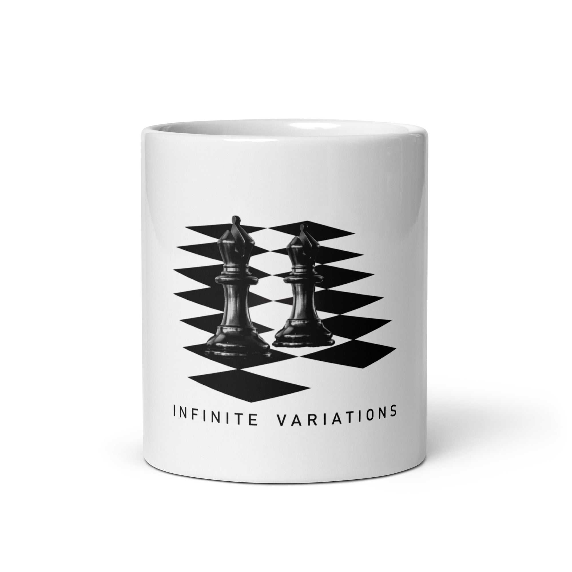 Bishop Pair on White glossy mug