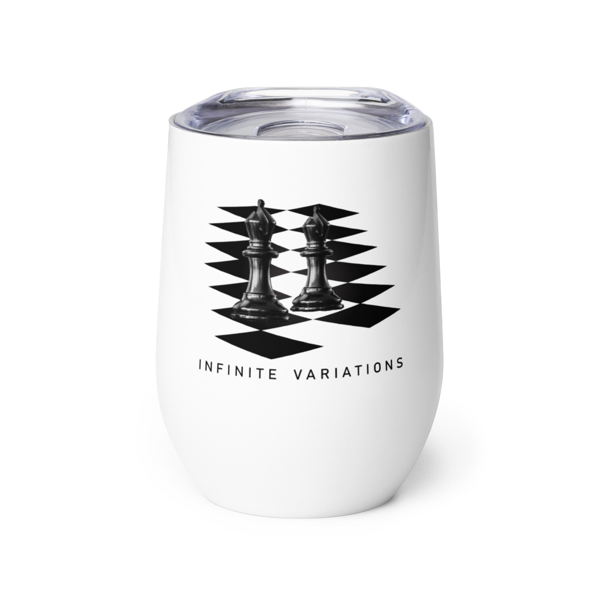 Black Bishops on White - Wine tumbler