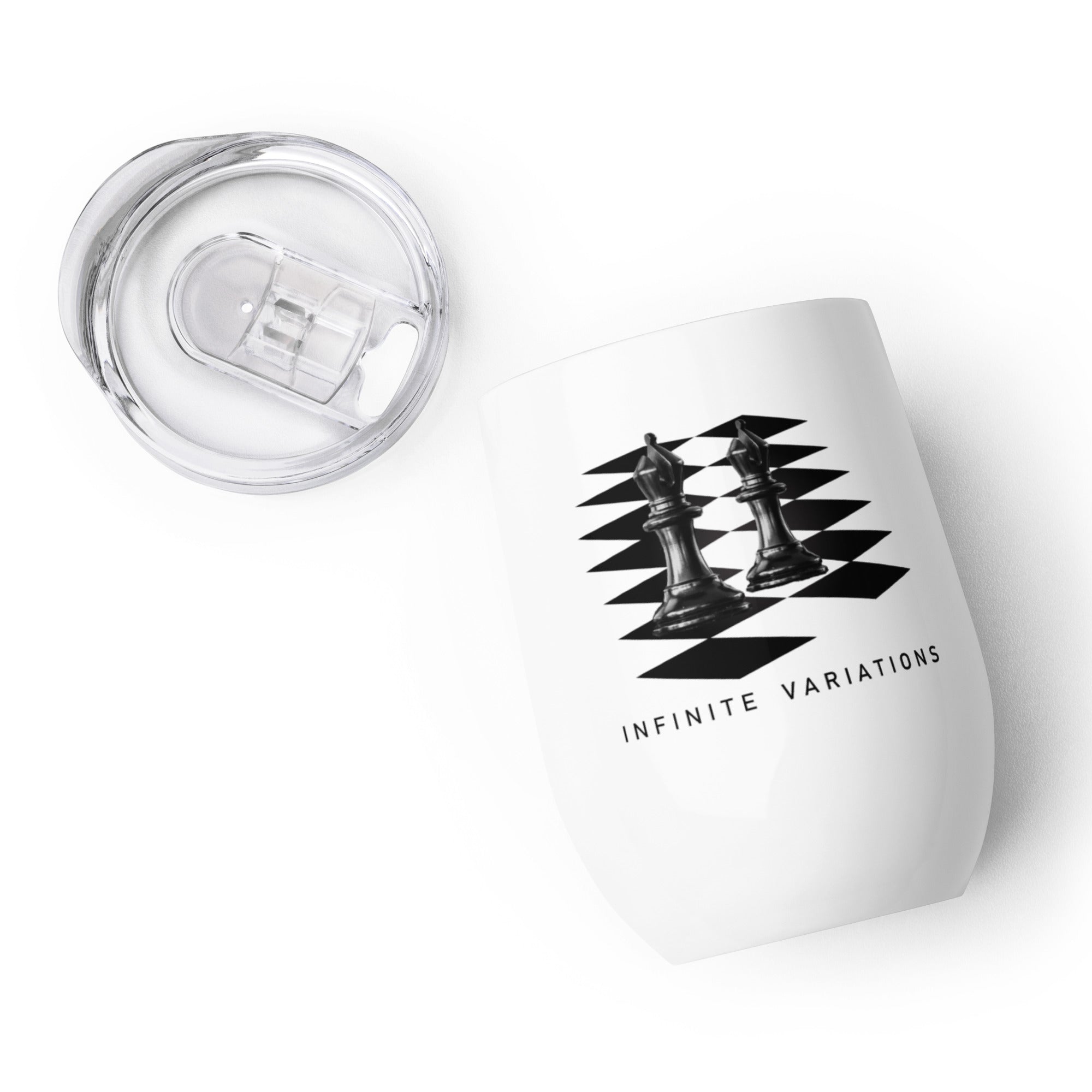 Black Bishops on White - Wine tumbler