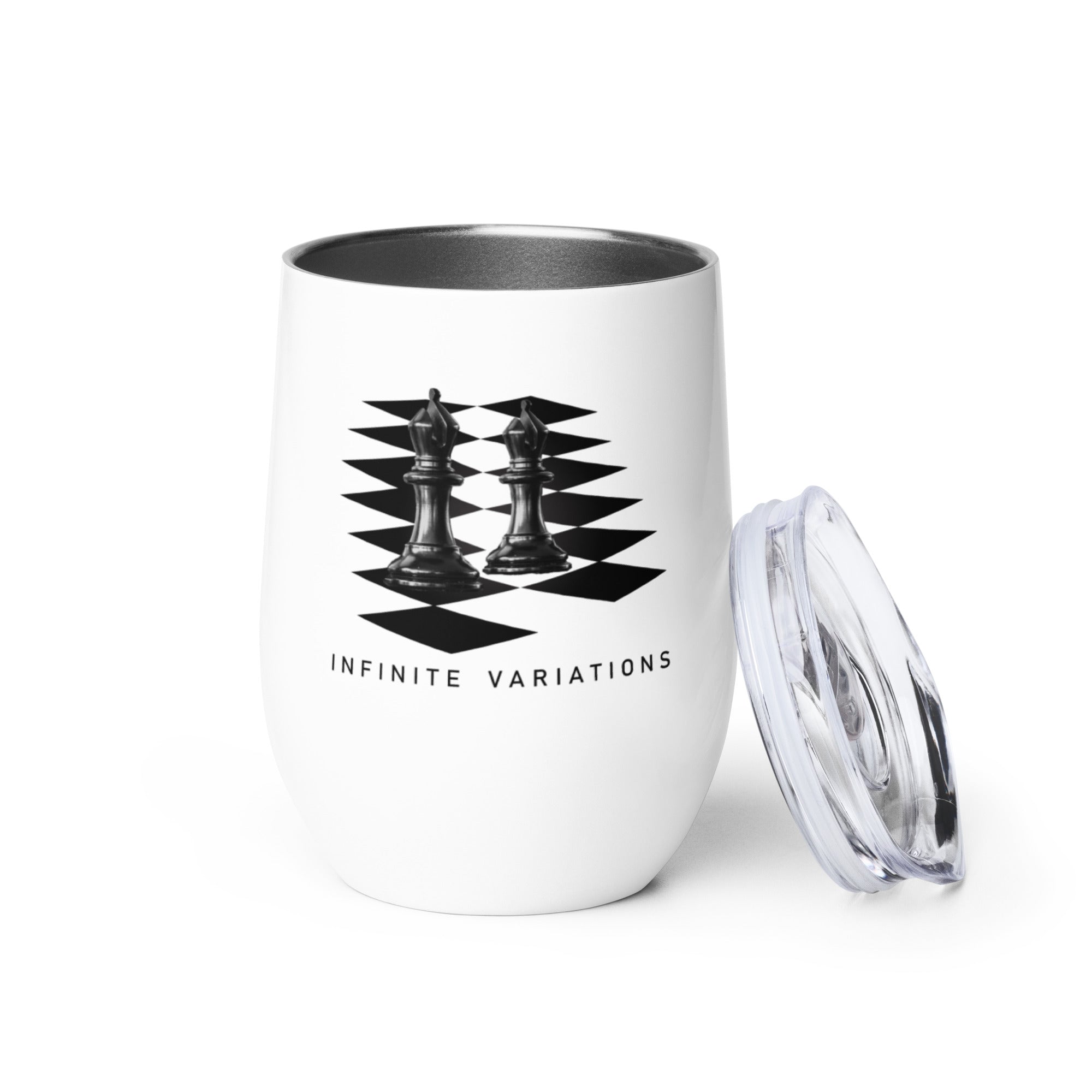 Black Bishops on White - Wine tumbler